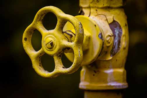 a yellow valve.