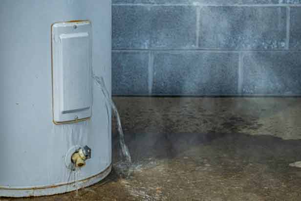 a burst water heater.