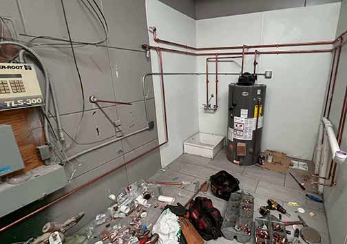 a commercial water heater that needs repair.