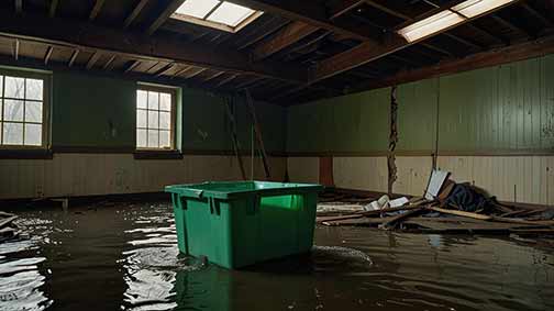 a flooded basement in chicago.