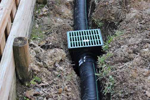 a french drain installation on a chicago property