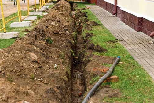 a french drain to help prevent basement flooding.