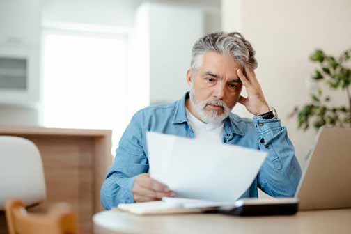 a man noticing a spike in his water bill