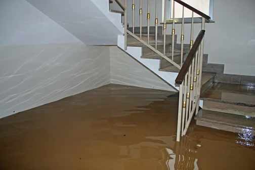 a home with flood damage.