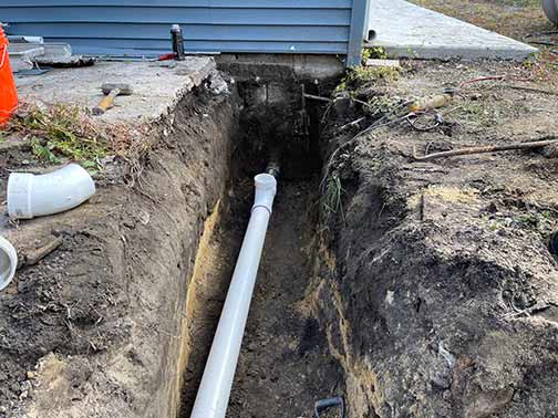 a freshly replaced sewer line in chicago.