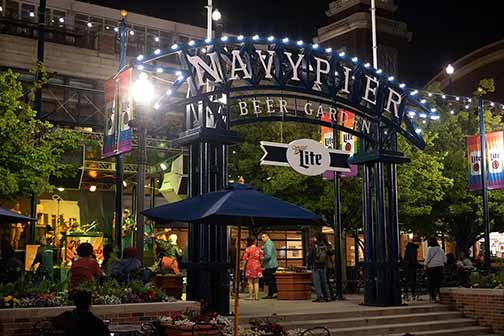 the beer garden at navy pier chicago