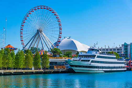 the navy pier ferris wheel in chicago