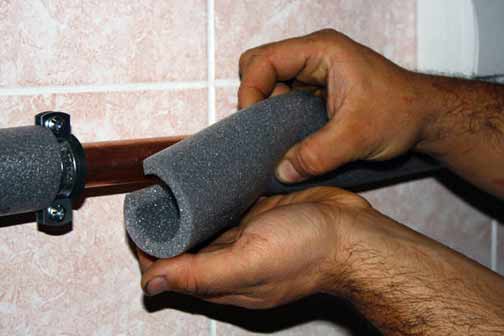 pipe insulation to help prevent burst water pipes.