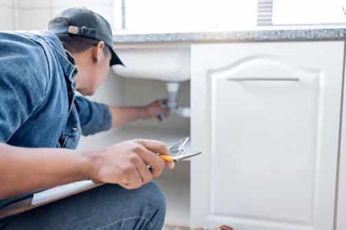 a professional plumber providing a home plumbing inspection.