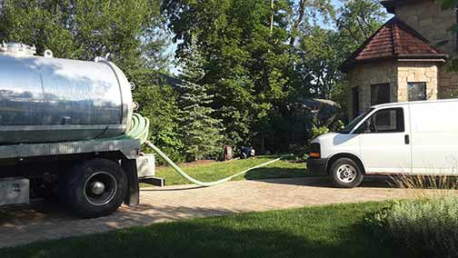 a home having septic tank maintenance performed in illinois.