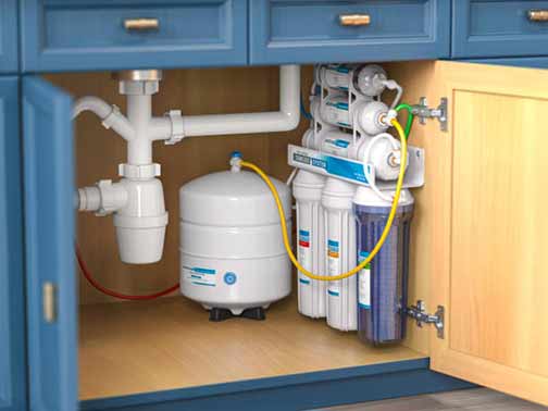 a water filtration system to combat chlorine smell.